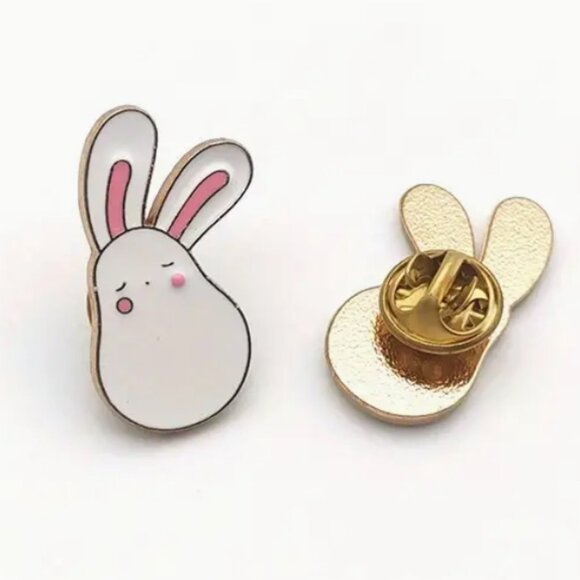 Cute Cartoon Bunny Pin Badge - Picture 1 of 9